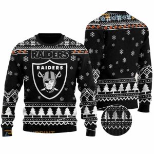 Las Vegas Raiders Big Logo Black Ugly Sweater