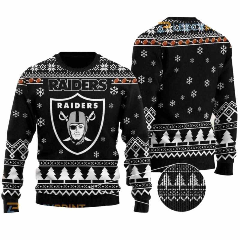 Las Vegas Raiders Big Logo Black Ugly Sweater 1