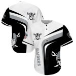 Las Vegas Raiders Big Logo White And Black Baseball Jersey