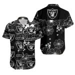 Las Vegas Raiders Black Floral Summer Hawaiian Shirt