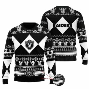 Las Vegas Raiders Black White Christmas Ugly Sweater