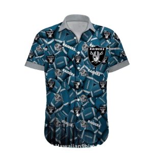 Las Vegas Raiders Blue Football Pattern Design Hawaiian Shirt