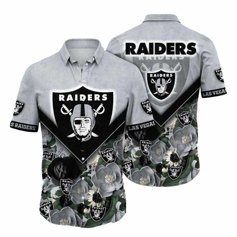 Las Vegas Raiders Botanical Night Hawaiian Shirt 1