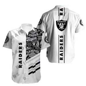 Las Vegas Raiders Campus White Hawaiian Shirt