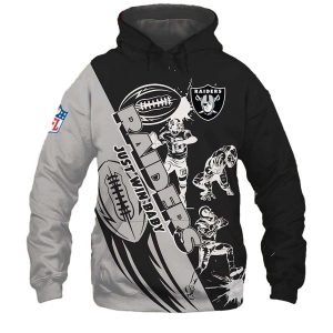 Las Vegas Raiders Cartoon Player Cute Just Win Baby AOP Hoodie