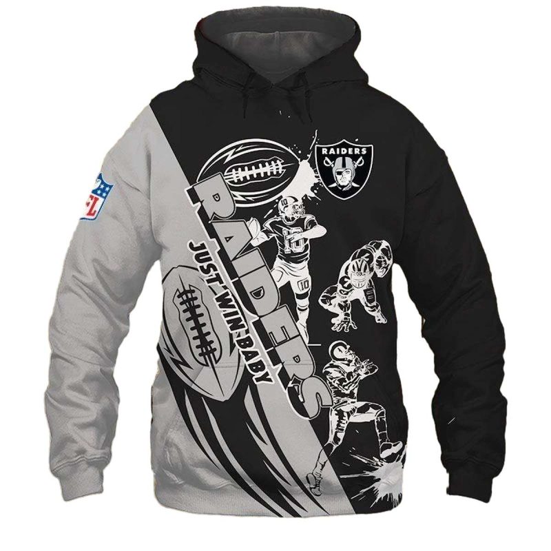 Las Vegas Raiders Cartoon Player Cute Just Win Baby Aop Hoodie 1