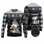 Las Vegas Raiders Charlie Brown Peanuts Snoopy Santa Claus Ugly Sweater