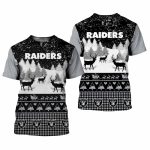 Las Vegas Raiders Christmas Pattern AOP T-Shirt