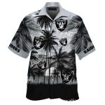 Las Vegas Raiders Coconut Island Shadow Hawaiian Shirt