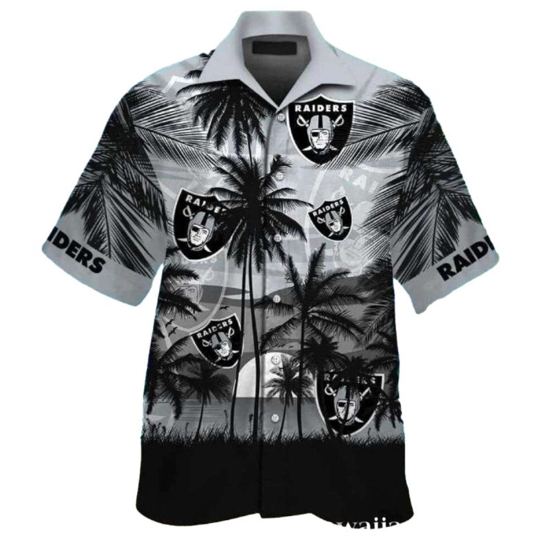 Las Vegas Raiders Coconut Island Shadow Hawaiian Shirt 1