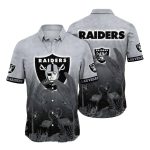 Las Vegas Raiders Dark Flamingo And Leaf Design Hawaiian Shirt