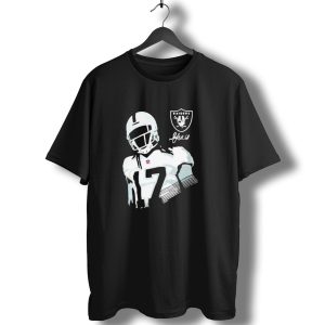 Las Vegas Raiders Davante Adams Black Player Raiders Logo Signature T-Shirt
