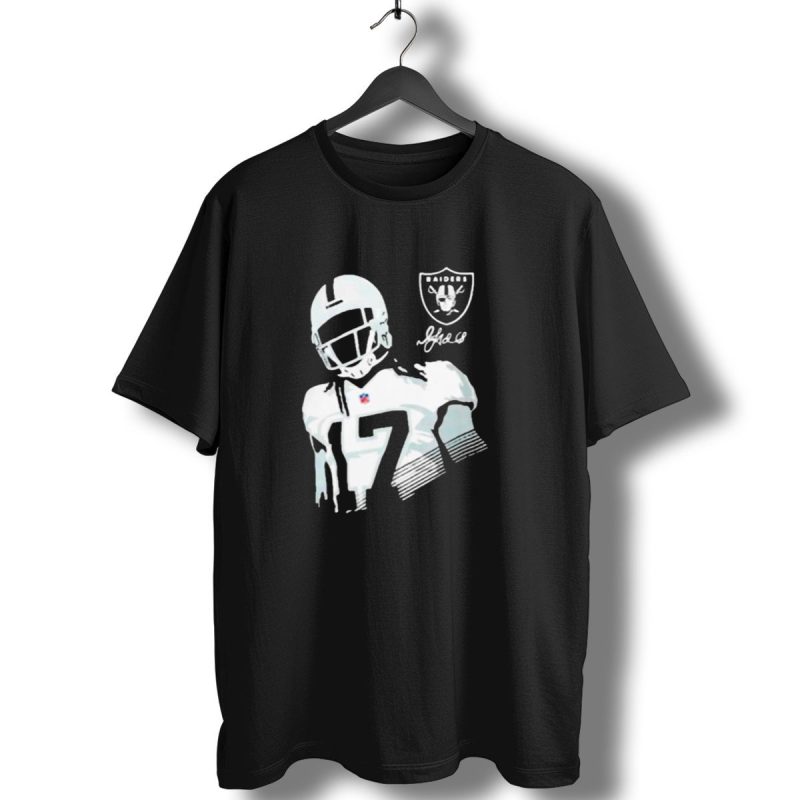 Las Vegas Raiders Davante Adams Black Player Raiders Logo Signature T Shirt 1 T Shirt 1