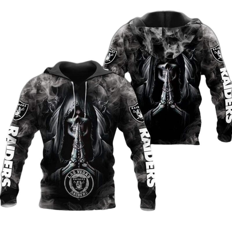 Las Vegas Raiders Death Smoke Graphic Gift For Fans Aop Hoodie 1