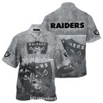Las Vegas Raiders Distressed Shield Hawaiian Shirt