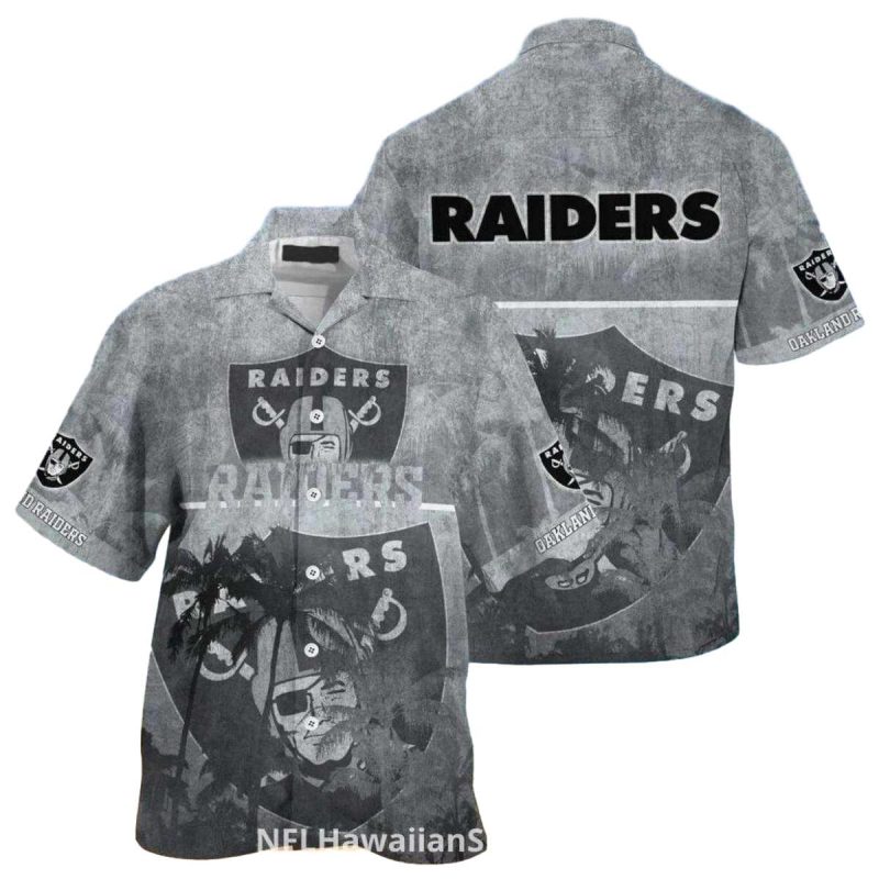 Las Vegas Raiders Distressed Shield Hawaiian Shirt 1
