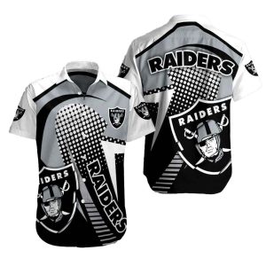 Las Vegas Raiders Dot Matrix Offense Halftone Pattern Hawaiian Shirt