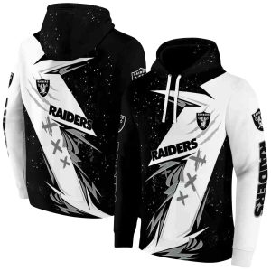 Las Vegas Raiders Dynamic Slash Black White AOP Hoodie