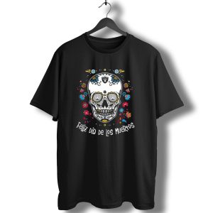 Las Vegas Raiders Feliz Diïåa De Los Muertos 2024 Skull Floral T-Shirt