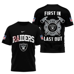 Las Vegas Raiders Fire Dept First In Last Out AOP T-Shirt