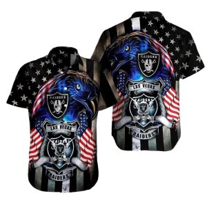 Las Vegas Raiders Freedom Flight Eagle Patriotic Hawaiian Shirt