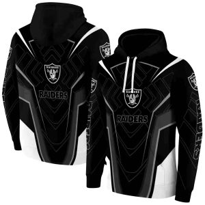 Las Vegas Raiders Futuristic Pattern Black AOP Hoodie