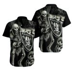 Las Vegas Raiders Ghostly Quarterback Skeleton Halloween Hawaiian Shirt