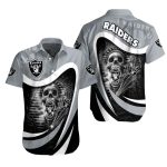 Las Vegas Raiders Ghostly Skull Hug Logo Hawaiian Shirt