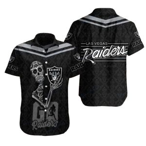 Las Vegas Raiders Go Raider Sugar Skull Hawaiian Shirt