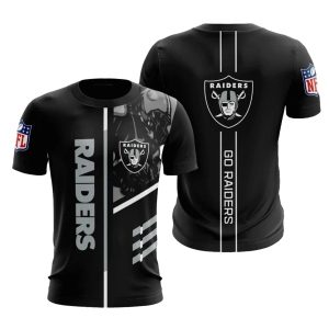 Las Vegas Raiders Go Raiders Black AOP T-Shirt