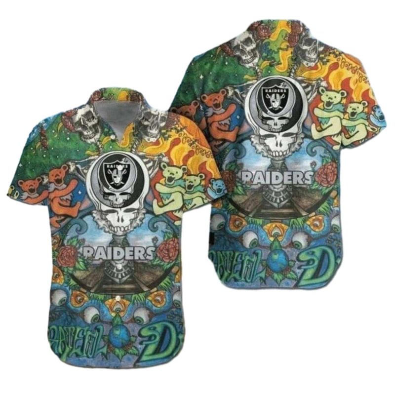 Las Vegas Raiders Grateful Bears Hawaiian Shirt 1