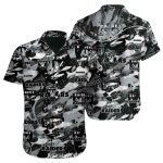 Las Vegas Raiders Grayscale Collage Floral Hawaiian Shirt