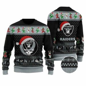 Las Vegas Raiders Greaful Dead Santa Ugly Sweater