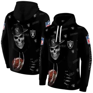 Las Vegas Raiders Grim Vibe Black AOP Hoodie