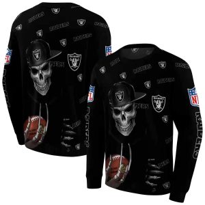 Las Vegas Raiders Grim Vibe Black AOP Sweatshirt
