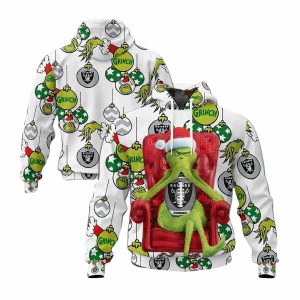 Las Vegas Raiders Grinch Christmas AOP Hoodie
