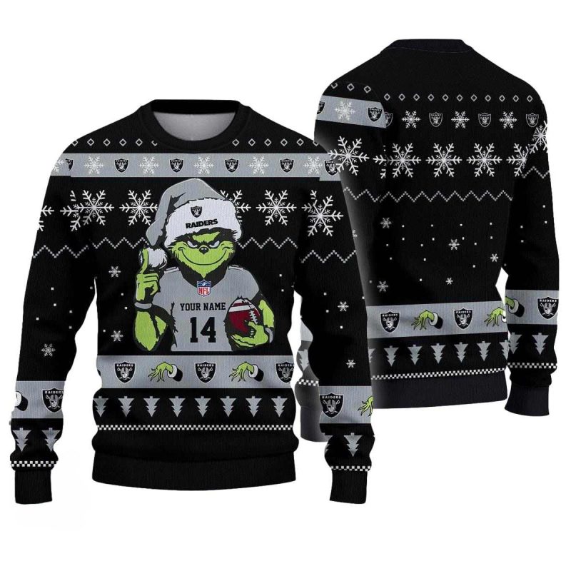Las Vegas Raiders Grinch Christmas Victory Ugly Christmas Sweater 1