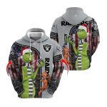Las Vegas Raiders Grinch Santa Claus AOP Hoodie