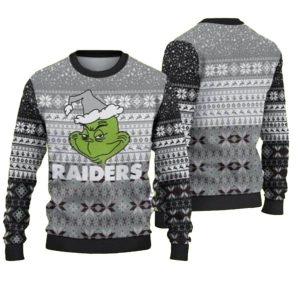Las Vegas Raiders Grinch Ugly Christmas Sweater
