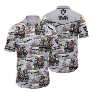 Las Vegas Raiders Halloween Characters Beach Hawaiian Shirt