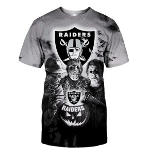 Las Vegas Raiders Halloween Horror Night Gift For Fan AOP T-Shirt