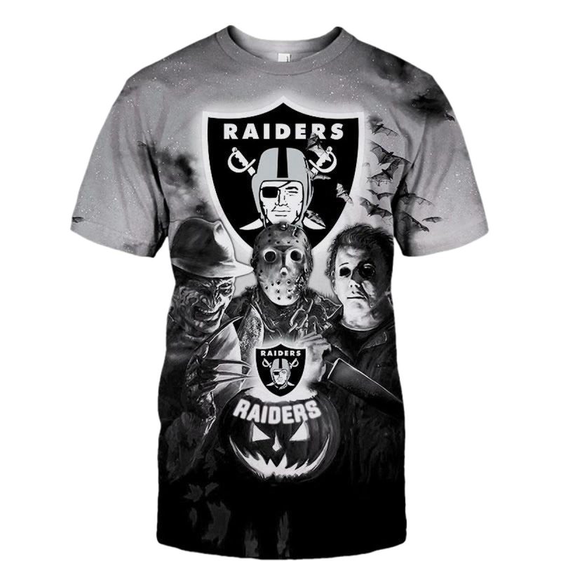Las Vegas Raiders Halloween Horror Night Gift For Fan Aop T Shirt 1