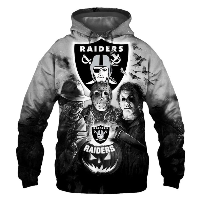 Las Vegas Raiders Halloween Horror Night Gift For Fans Aop Hoodie 1