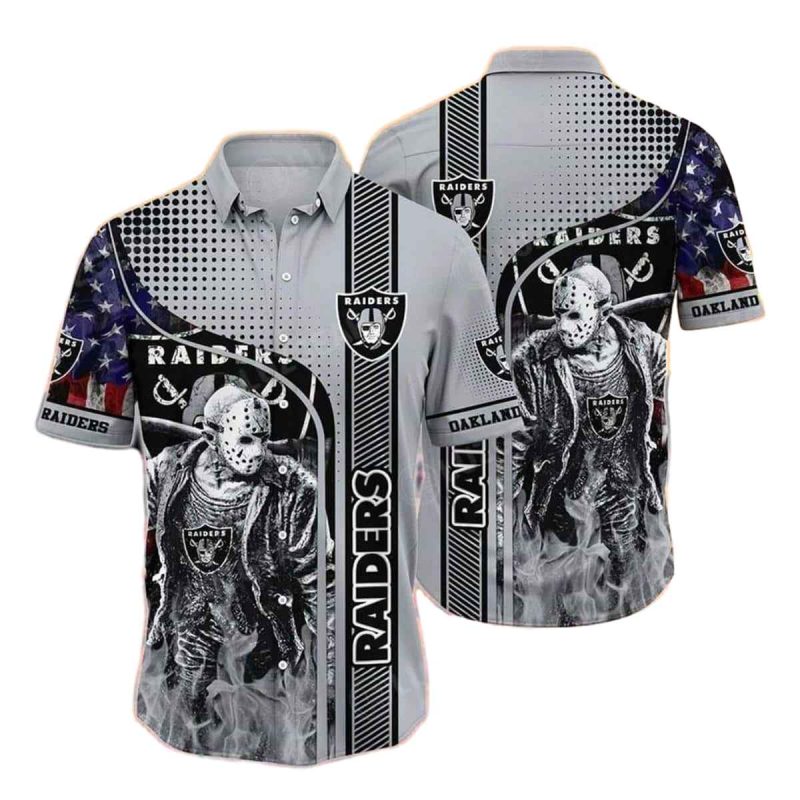Las Vegas Raiders Halloween Jason Voorhees Hawaiian Shirt 1