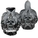 Las Vegas Raiders Halloween Pumpkin Skull AOP Hoodie