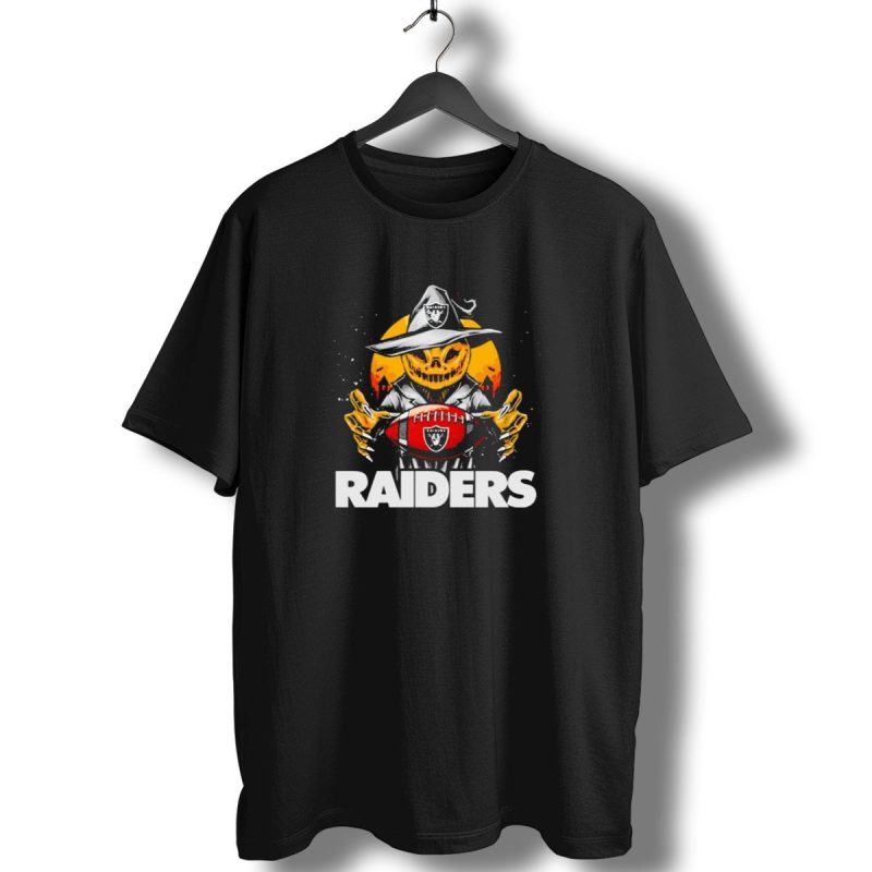 Las Vegas Raiders Halloween Pumpkin Witch Holding Football T Shirt 1 T Shirt 1