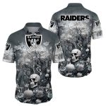 Las Vegas Raiders Halloween Skull Pumpkin Hawaiian Shirt