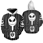 Las Vegas Raiders Halloween With Jack Skellington Super Bowl AOP Hoodie
