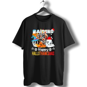 Las Vegas Raiders Happy Hallothanksmas Mascot Festive T-Shirt