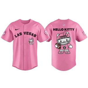 Las Vegas Raiders Hello Kitty Pink Baseball Jersey